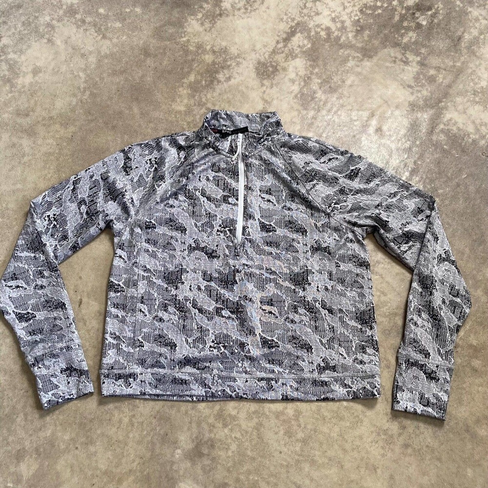Spyder‎ Active Shirt Womens Medium 1/2 Zip Crop Top Mock Neck Stretchy Printed